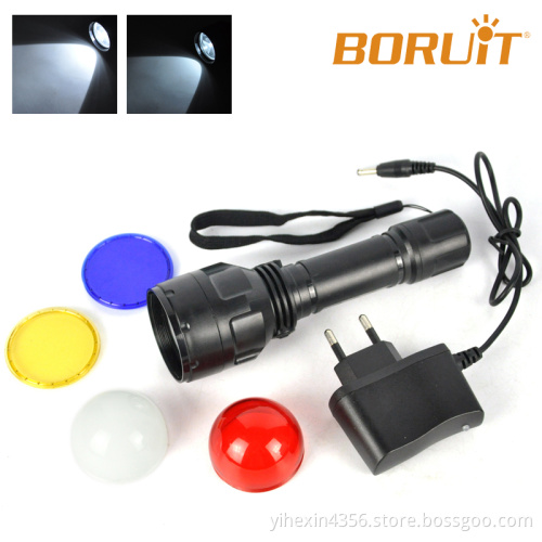 Outdoor LED Flashlight with Multi Colo Lens for Camping